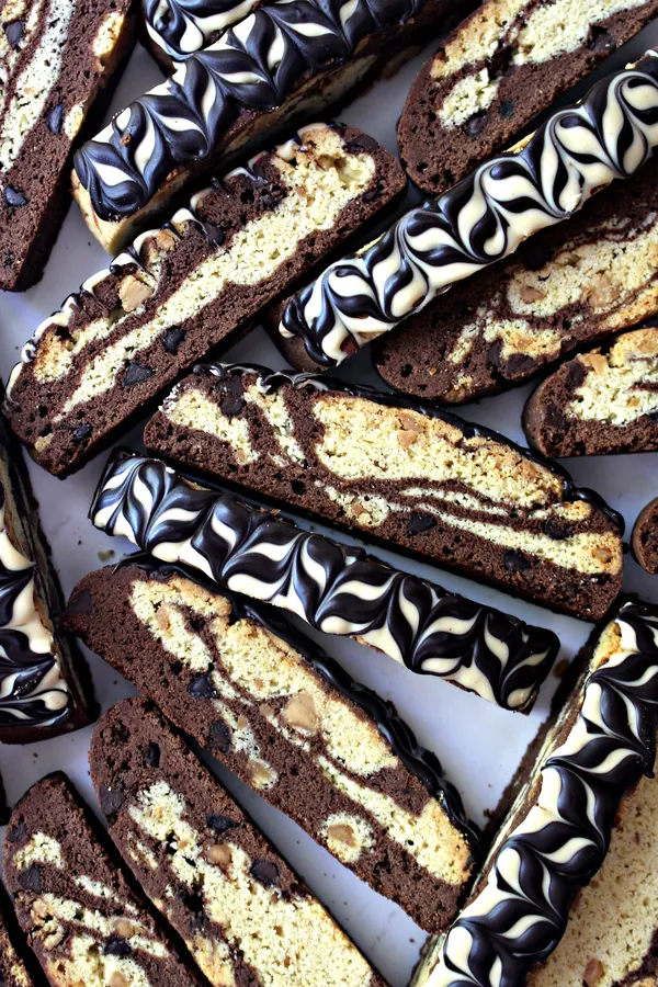 Chocolate Peanut Butter Marbled Biscotti