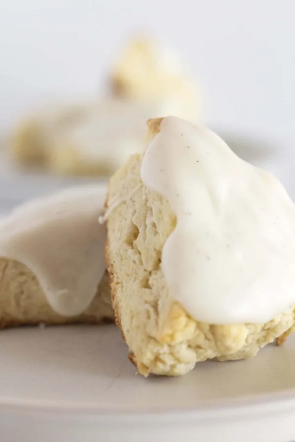 Easy Bisquick Scones with Vanilla Glaze