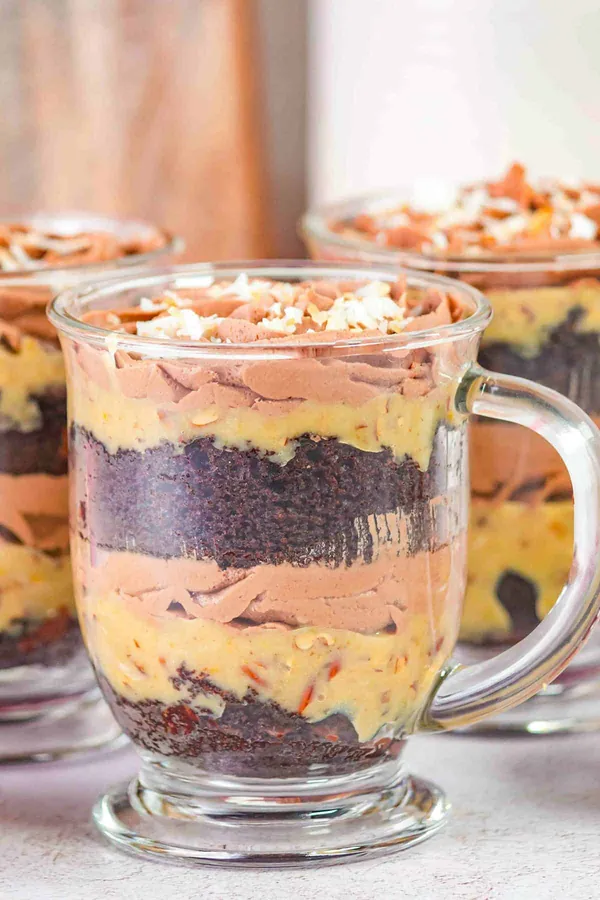 German Chocolate Trifles