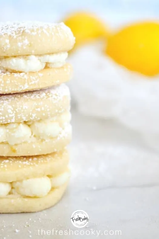 Lemon Sandwich Cookies with Lemon Cream Frosting