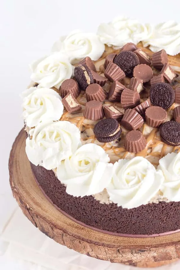 No Bake Reese's Peanut Butter Oreo Cheesecake
