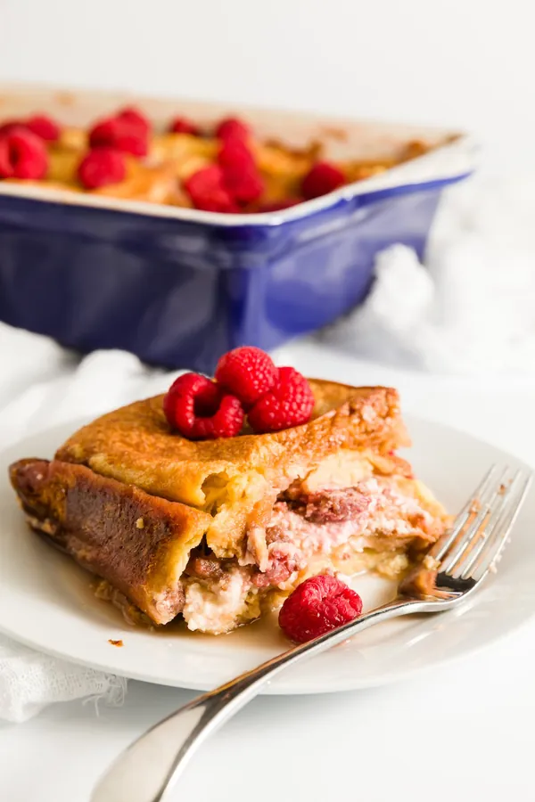 Overnight Raspberry Stuffed French Toast Casserole