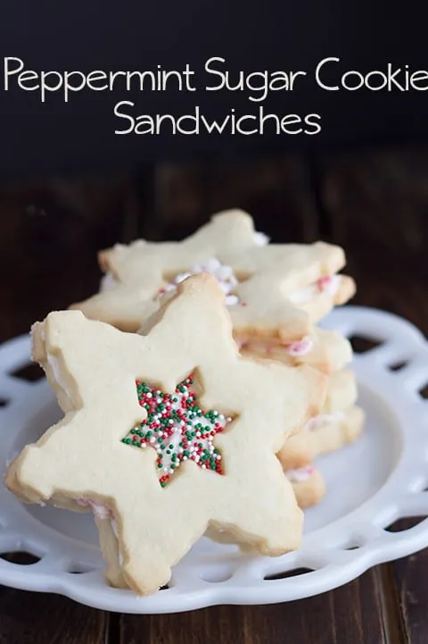 Peppermint Sugar Cookie Sandwiches