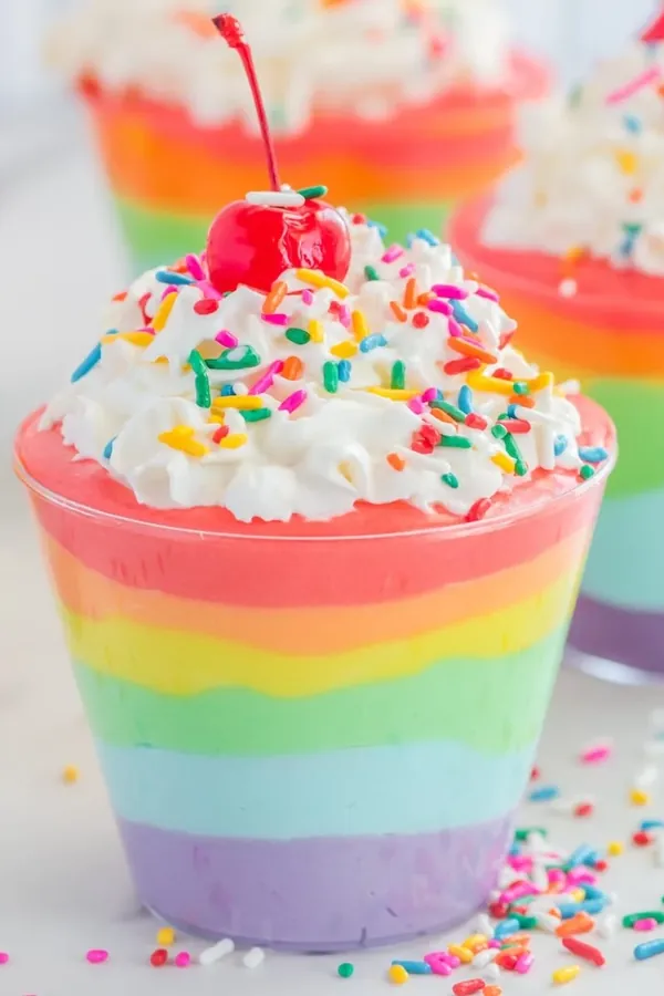 Rainbow Pudding Cups
