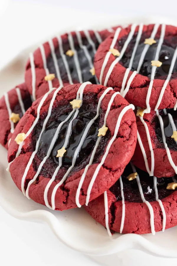 Red White and Blue Thumbprint Cookies with a Cake Mix