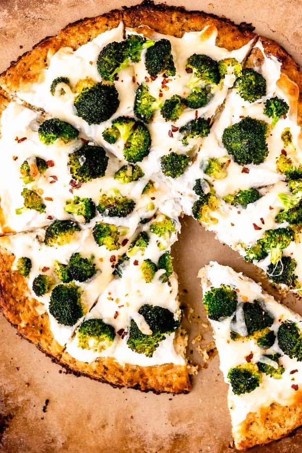 Ricotta Pizza with Roasted Garlic and Broccoli