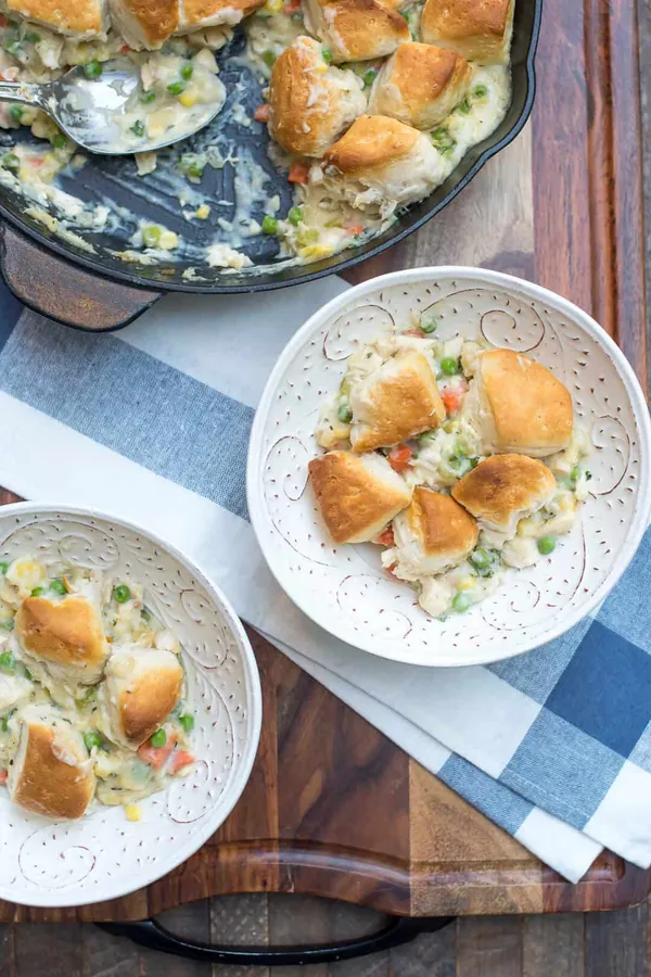 Skillet Chicken and Biscuit Pot Pie