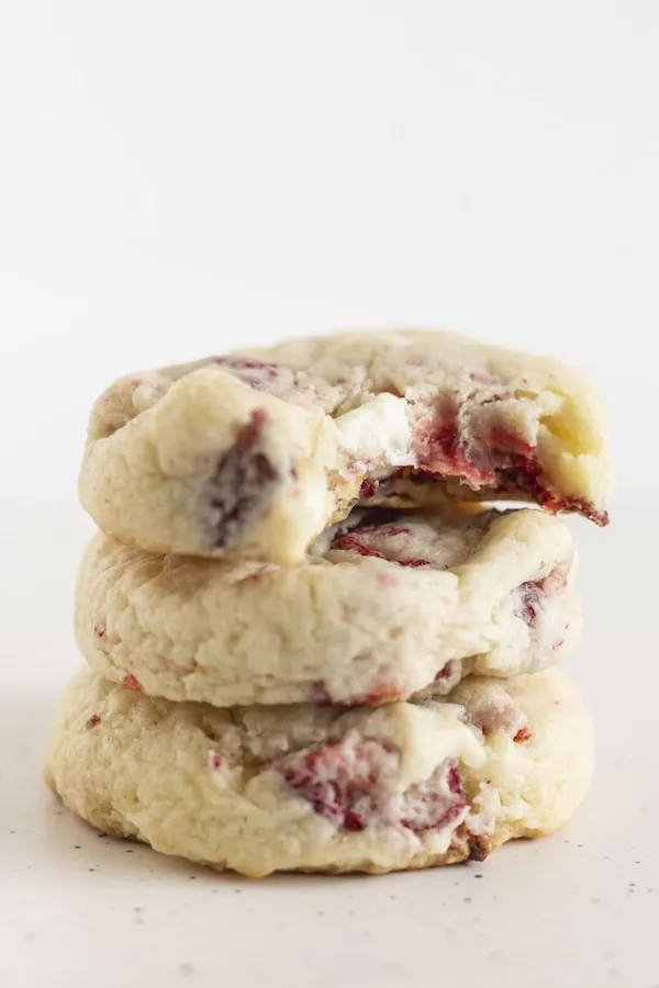 Strawberry Cream Cheese Cookies with a Cake Mix