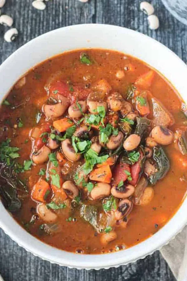 Vegan Black Eyed Pea Soup with Collard Greens