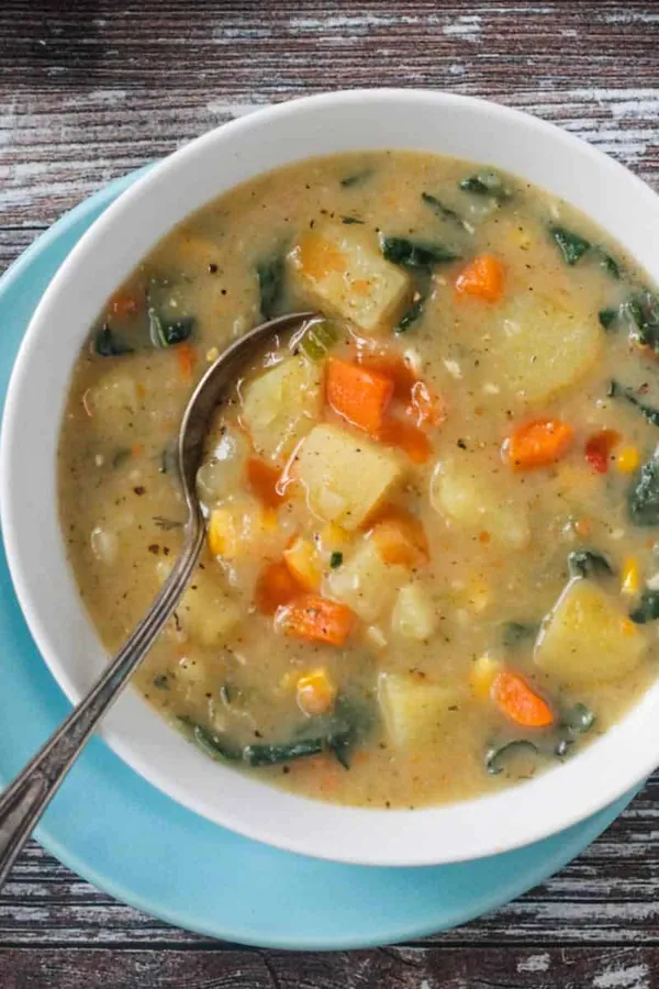 Vegan Potato Soup with Kale