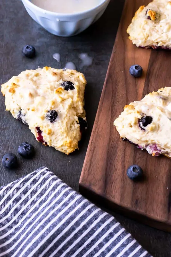 White Chocolate Chip Blueberry Scones