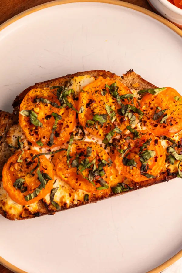 Air Fried Goat Cheese Caprese Toast