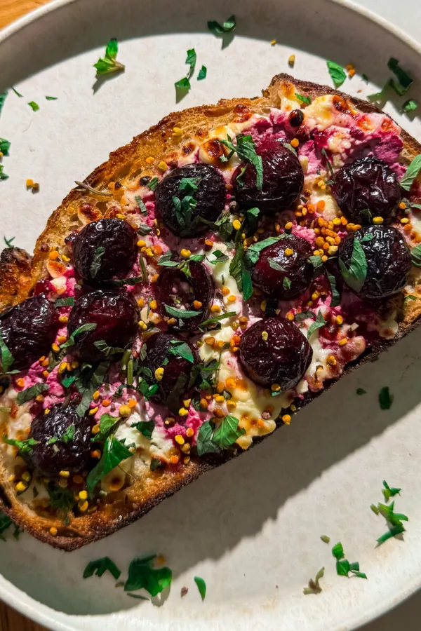 Air Fryer Cherry Cottage Cheese Toast