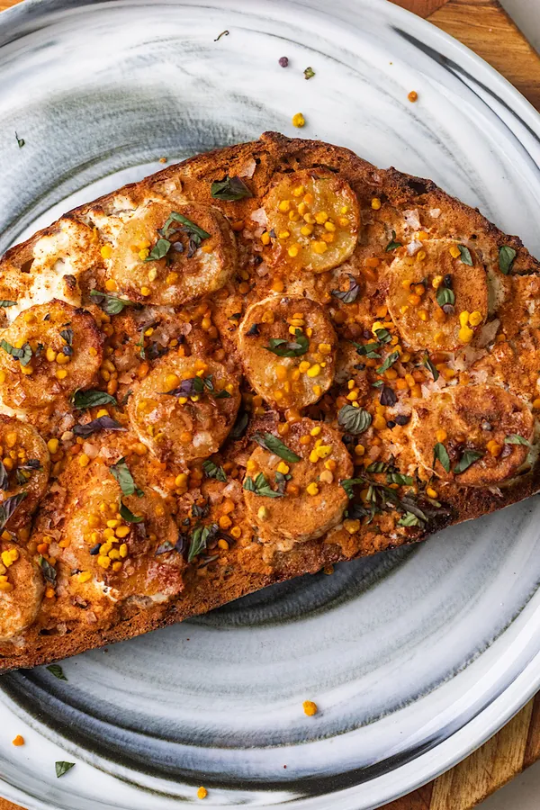 Air Fryer Cottage Cheese Banana Toast