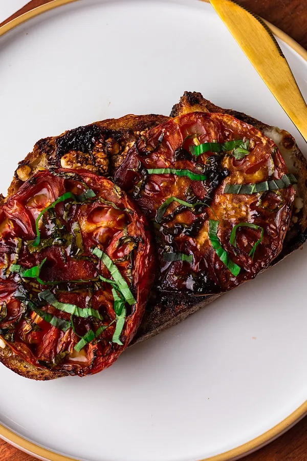 Air Fryer Cottage Cheese Caprese toast