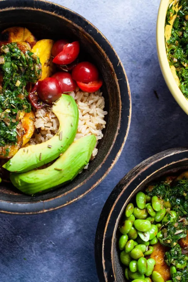 Avocado Plantain Rice Bowl Recipe with Edamame Beans