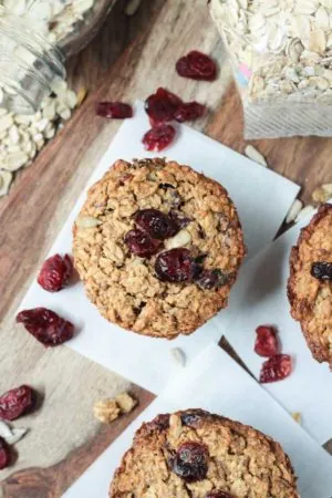 Baked Oatmeal Muffins with Cranberries