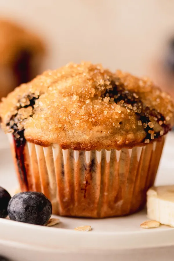 Banana Blueberry Oat Muffins