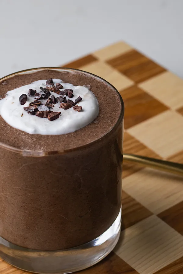 Blended Chocolate Chia Protein Mousse Pudding