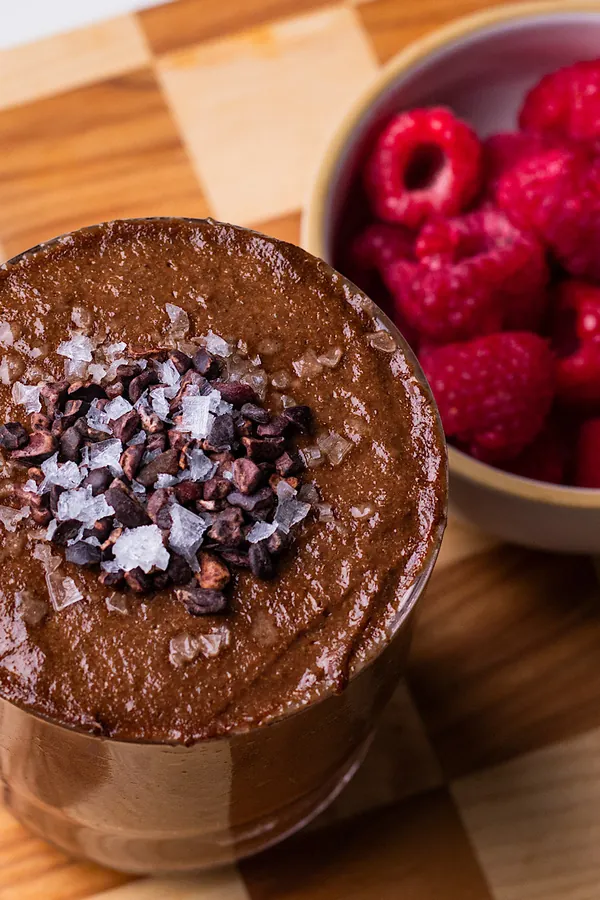 Blended Chocolate Salted Caramel Chia Pudding Mousse