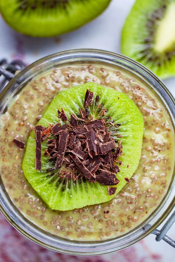 Breakfast Kiwi Chia Pudding With Matcha