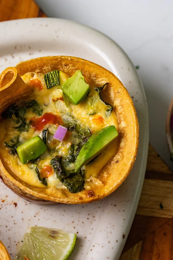 Breakfast taco cottage cheese egg cups