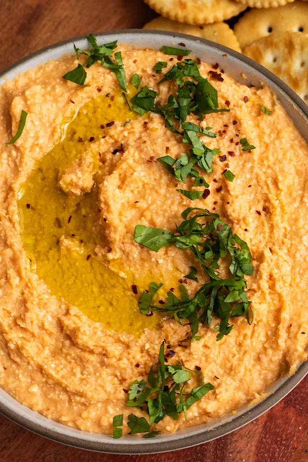 Buffalo Baked Feta White Bean Dip