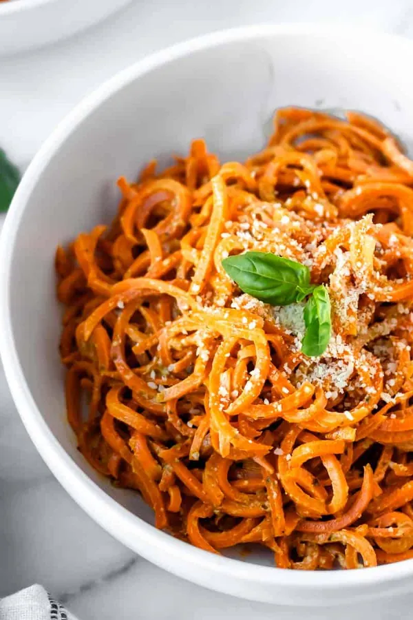 Carrot Noodles with Pesto