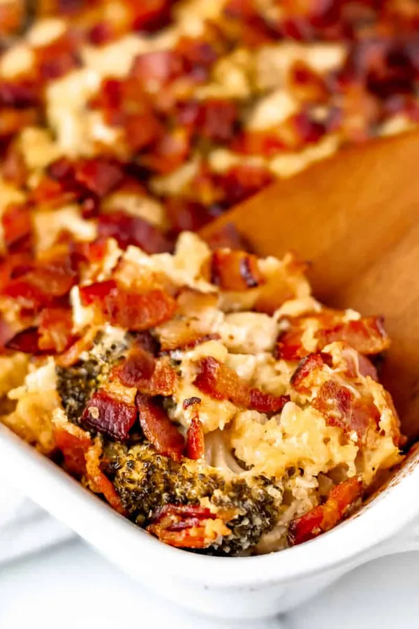 Cheesy Chicken Casserole with Cauliflower Rice