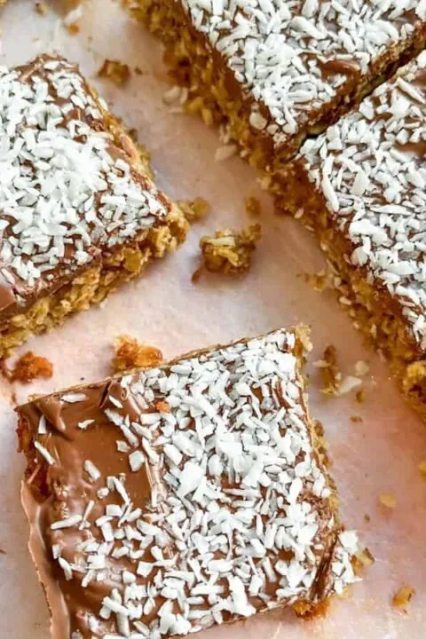 Chocolate coconut flapjacks