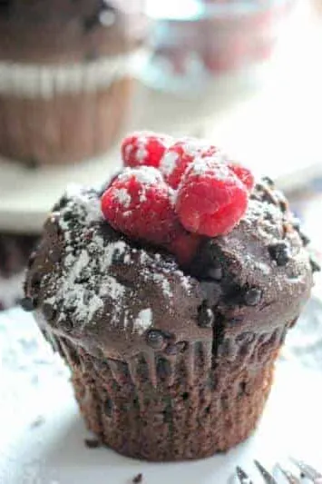 Chocolate Raspberry Breakfast Muffins