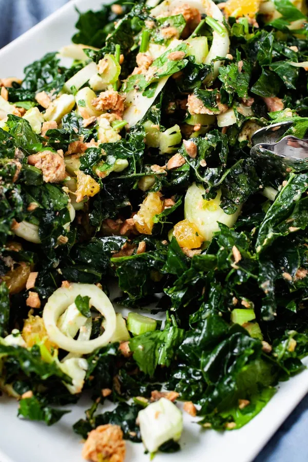 Citrusy Kale Salmon Salad