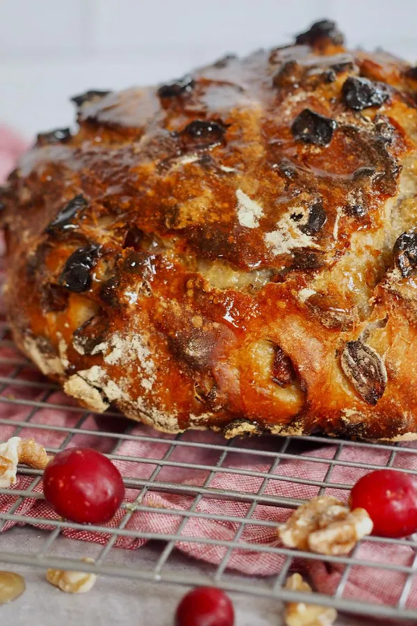 Cranberry Nut Bread (No Knead)