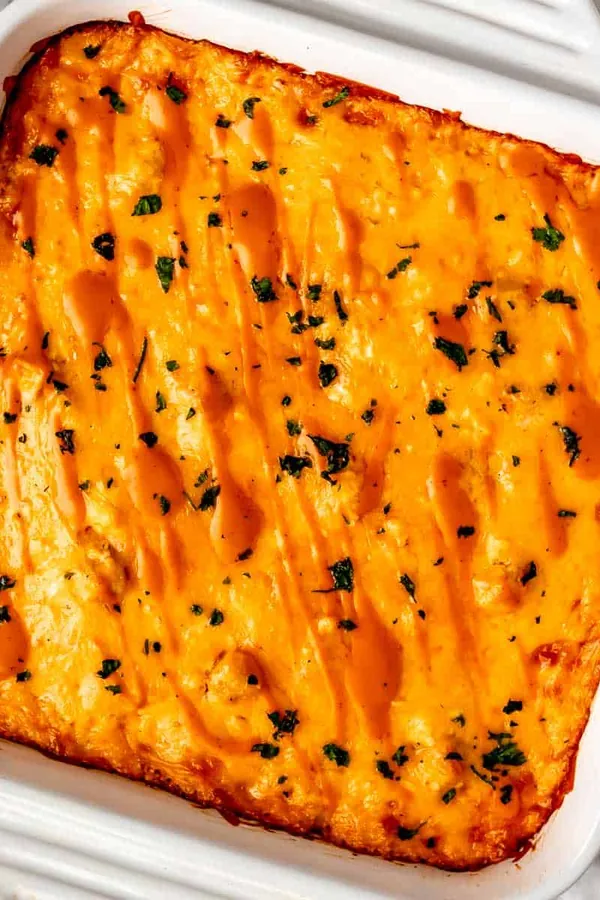 Creamy Buffalo Chicken Cauliflower Casserole