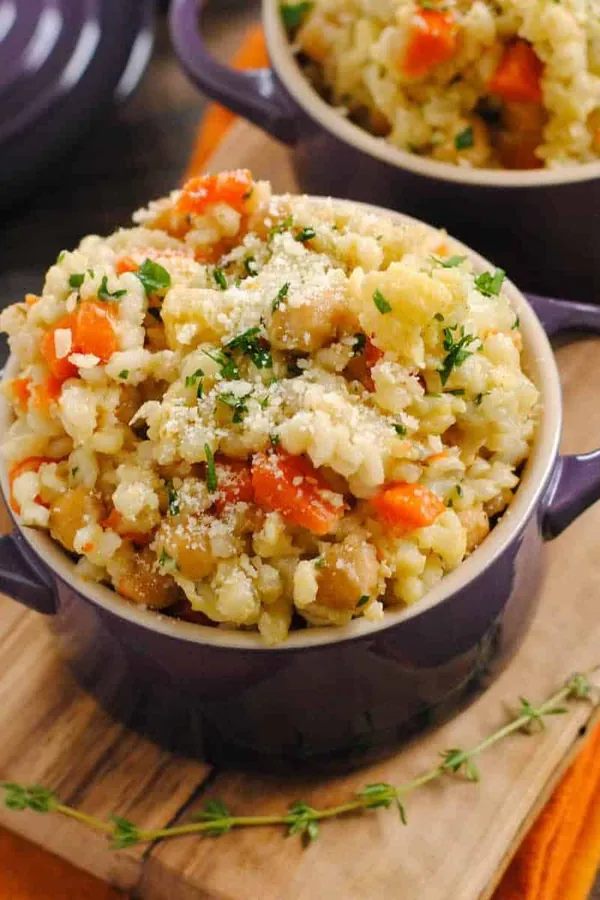 Crockpot Chickpea and Barley Risotto
