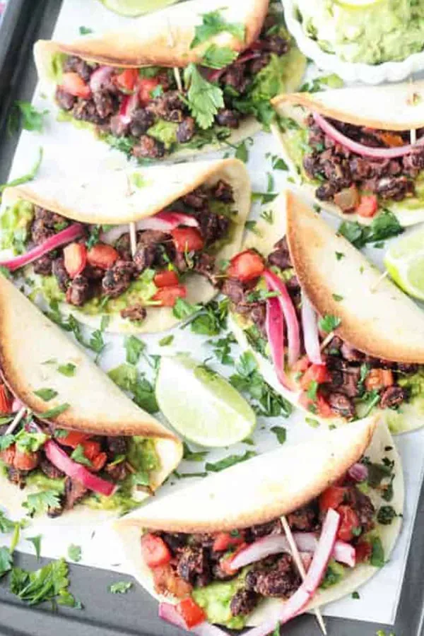 Crunchy Baked Black Bean Mini Tacos