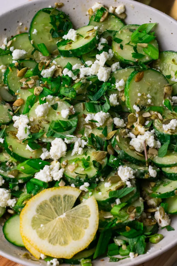 Cucumber Crunch Salad with Tahini Dressing