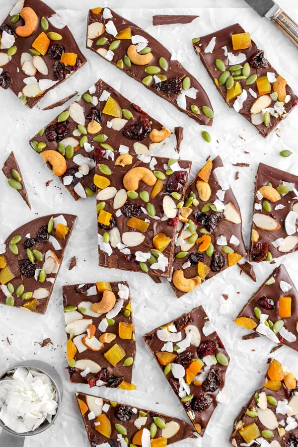 Dark Chocolate Dried Fruit and Nut Bark