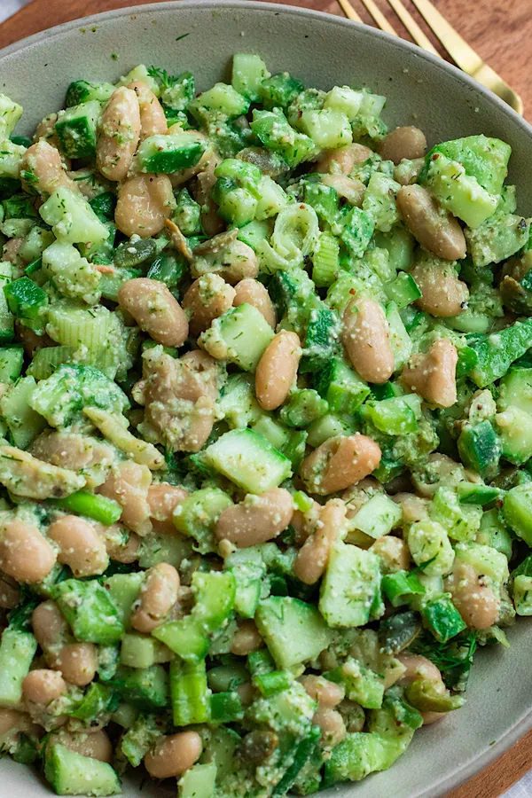 Dill Pickle White Bean Salad (vegan)