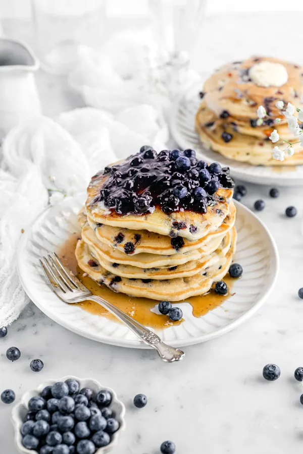 Fluffy Homemade Blueberry Pancakes