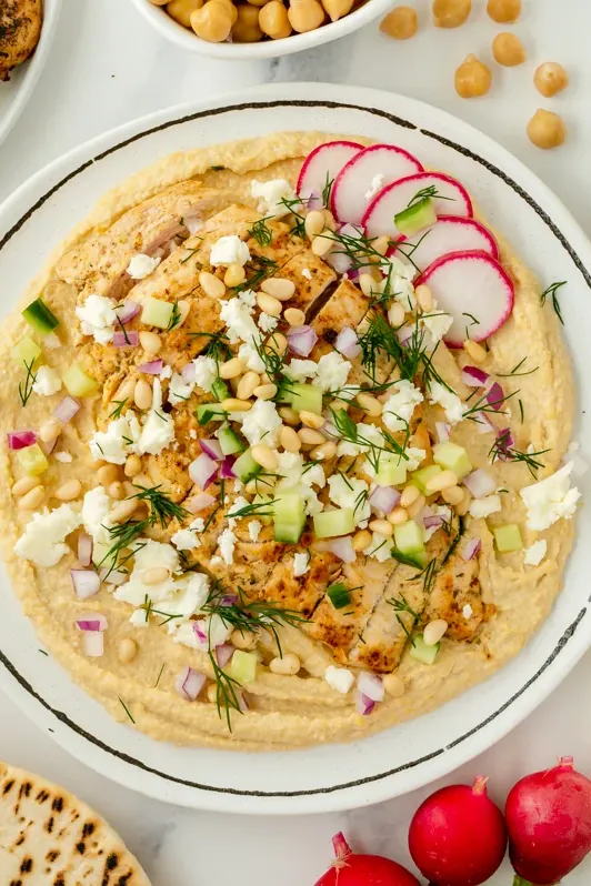 Greek Chicken Hummus Bowl