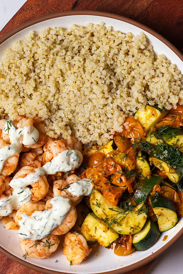 Greek Shrimp Bowls with Quinoa