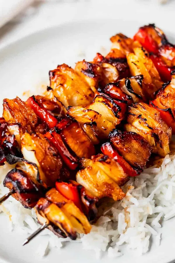 Hawaiian BBQ Chicken Skewers