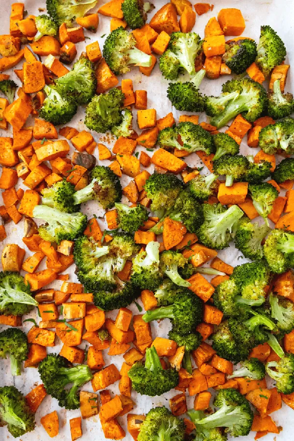 Healthy Roasted Broccoli and Sweet Potatoes