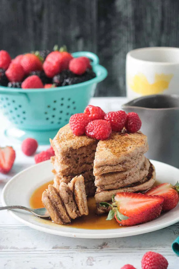 Healthy Whole Wheat Eggless Pancakes