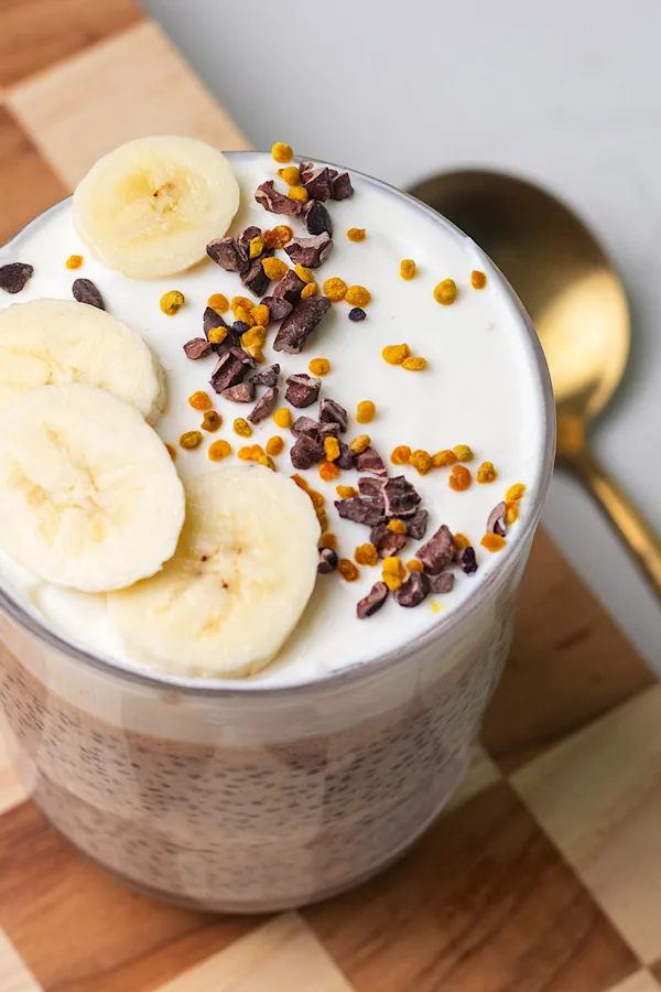 High Protein Banana Cream Pie Chia Pudding