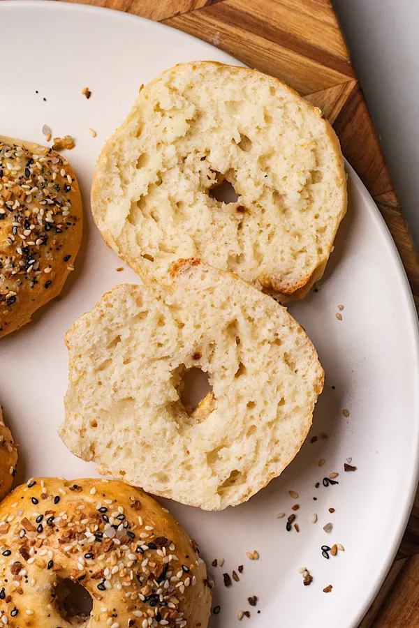 High Protein Everything Bagels with Cottage Cheese