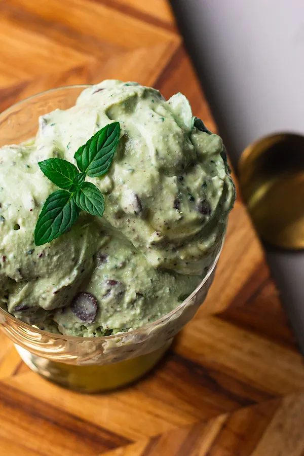 High Protein Mint Chip Cottage Cheese Ice Cream