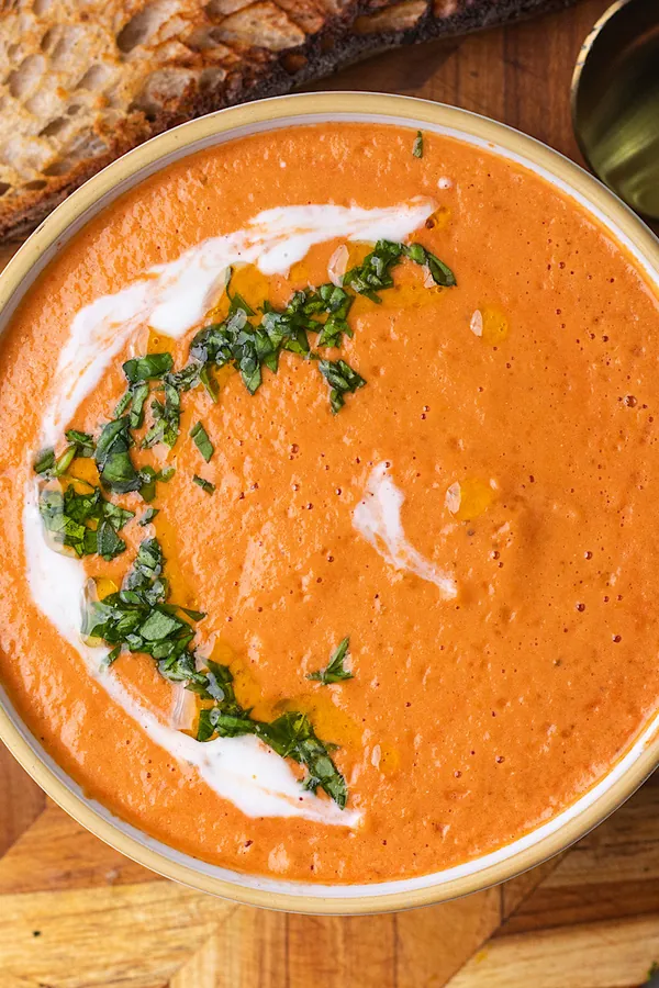 High Protein Tomato Soup with Cottage Cheese