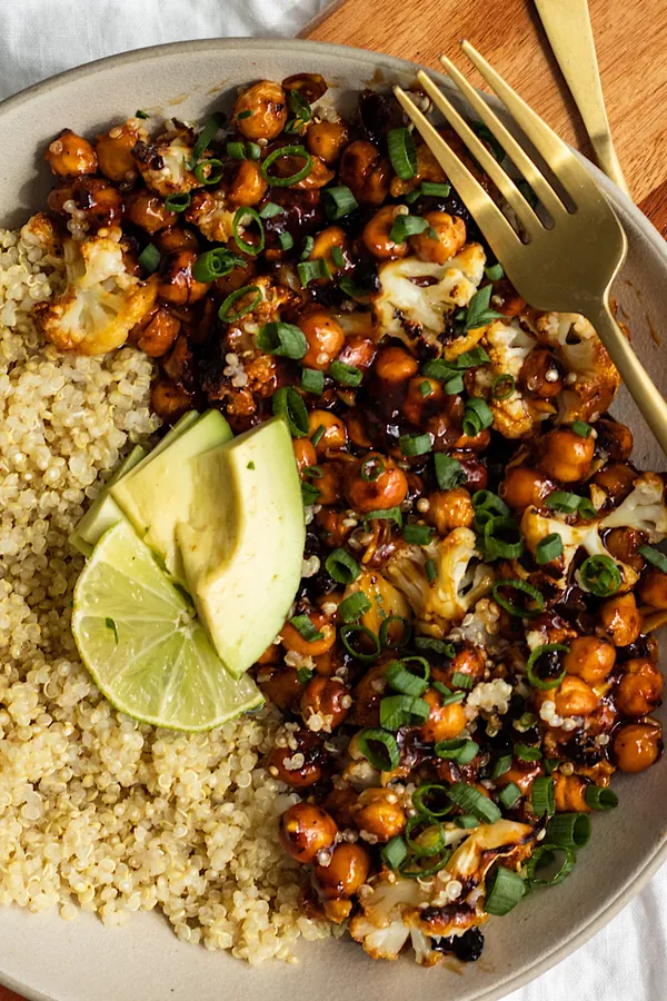 Hot Honey Sticky Cauliflower and Chickpeas
